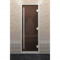 Стеклянная дверь DoorWood «Хамам Престиж Бронза» 210х70 см