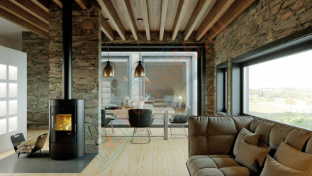 Печь-камин Ceres, белая сталь (Defro-Home) 6кВт