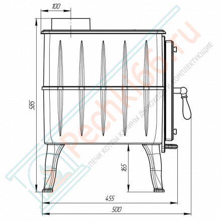 Чугунная отопительная печь Бахтинка, серая (ProMetall)