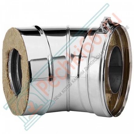 Отвод 45° V50R с изол (AISI-310S/0,8-ОЦИНК-RAL/0,5) d-200/300 (Вулкан-Cerablanket)