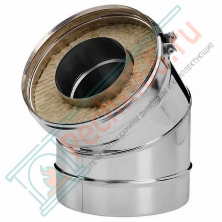 Отвод 45° V50R с изол (AISI-310S/0,8-ОЦИНК-RAL/0,5) d-200/300 (Вулкан-Cerablanket)