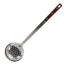 Шумовка глубокая с дырочками, с деревянной ручкой 47 см
