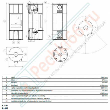 Печь-камин Porto (ABX)