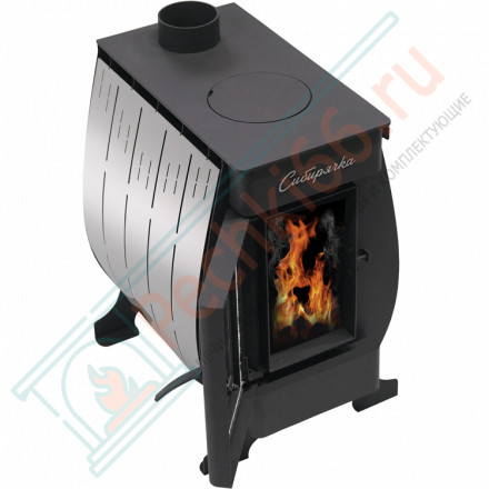 Печь для дома Сибирячка 9 с кожухом из нержавеющей стали (НМК)