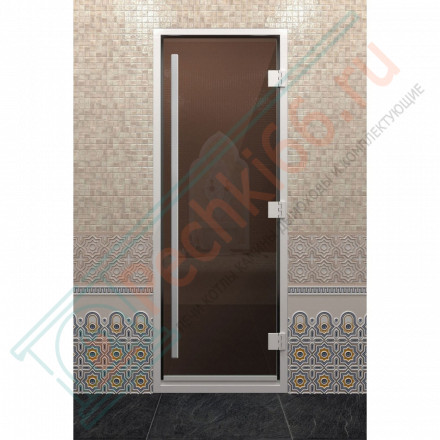 Стеклянная дверь DoorWood «Хамам Престиж Бронза» 190х80 см