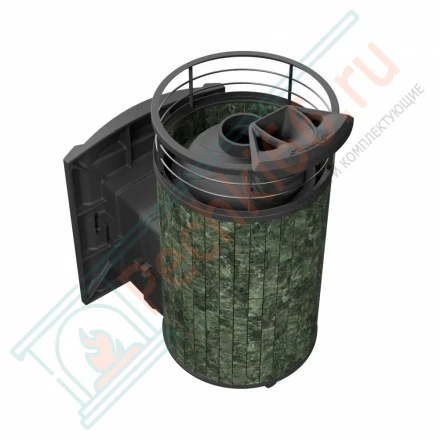 Печь банная Атмосфера L, змеевик ламель+сетка с газовой горелкой 24 кВт (ProMetall) 20м3