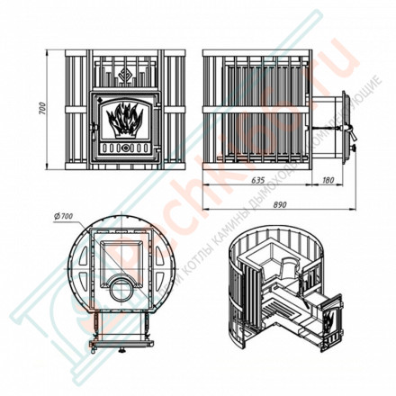 Печь для бани Эверест Ковка 24 (280)