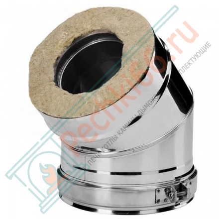 Отвод 45° V50R с изол (AISI-321/0,8-ОЦИНК-RAL/0,5) d-160/260 (Вулкан-Cerablanket)