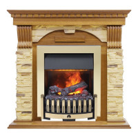 Электрокаминокомплект Dublin - Дуб / Сланец с очагом Danville Brass FB2