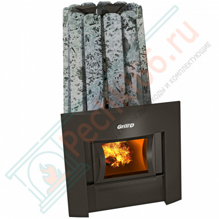 Дровяная банная печь Grill'D Cometa 180 Vega Window, Stone (Серпентинит)