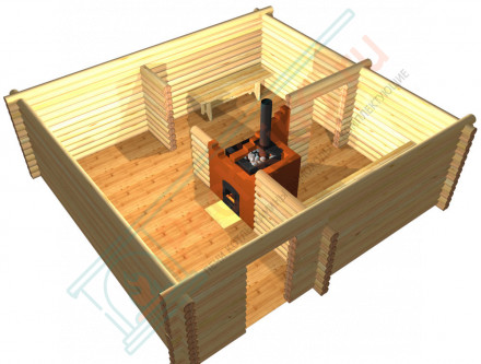 Банная печь № 05М в комплекте с баком 72 л (Тройка)