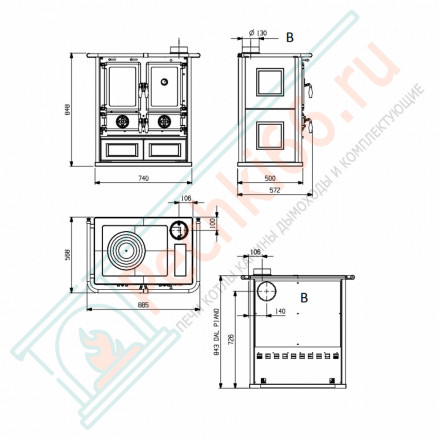 Печь с варочной поверхностью Rosetta, цвет серый (La Nordica)