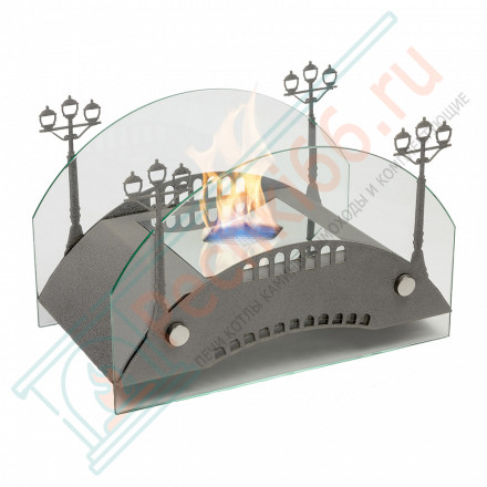 Биокамин Пушкинский мост S, серебро (LuxFire)
