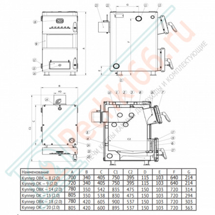 Комбинированный котел Куппер ОК-9 (2.0) (Теплодар)