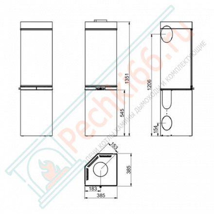 Печь-камин Scan 80-1 BP, закрытое основание (Scan)
