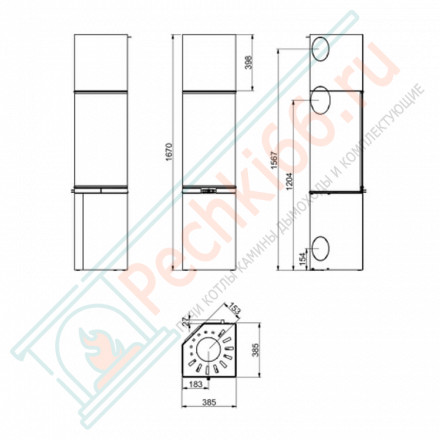 Печь-камин Scan 80-3 High Top BP, закрытое основание (Scan)