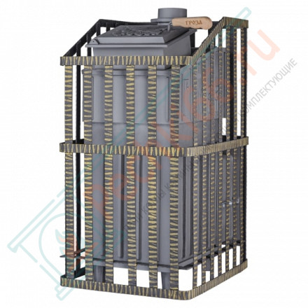 Печь Гефест Гроза Ураган 24 П, закрытая каменка, до 24 м3