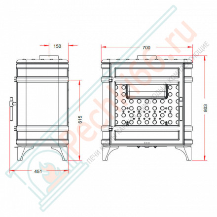Печь-камин SIAM (INVICTA)