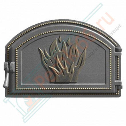 Дверца печная чугунная 223, бронза (Везувий)