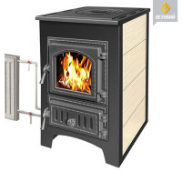 Печь-камин ПК-01-270, с плитой и Т/О, бежевый (Везувий) до 150 м3