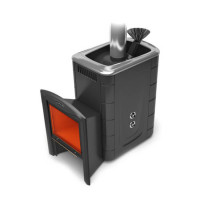 Банная печь T.M.F Гейзер 2014 Inox Витра ЗК ТО антрацит