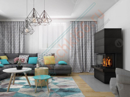 Печь-камин Cara C Akum металл (Romotop)