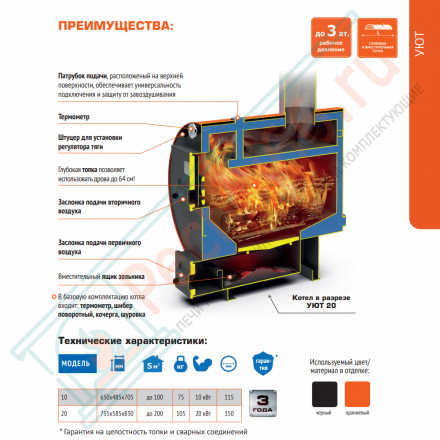 Отопительный котел Куппер Уют-10 (Теплодар) 10 кВт