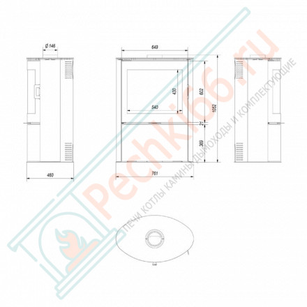 Печь-камин KOZA AB/S/2/KAFEL, белый (Kratki)
