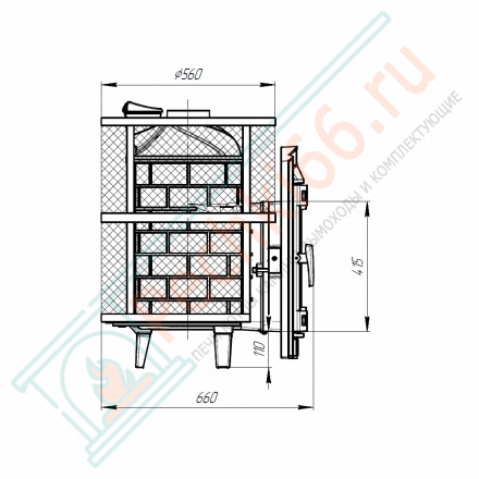 Печь банная Атмосфера L КТТ комбинированная пироксенит наборный (ProMetall)