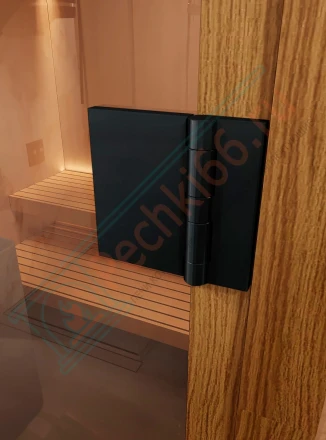 Стеклянная дверь для сауны и бани "Фаворит BLACK прозрачное бесцветное" 1900х700 по коробке (DoorWood)