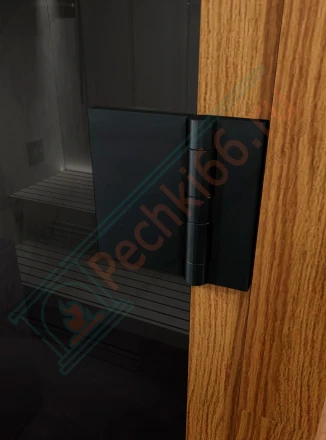 Стеклянная дверь для сауны и бани "Фаворит BLACK графит прозрачный" 1900х700 по коробке (DoorWood)