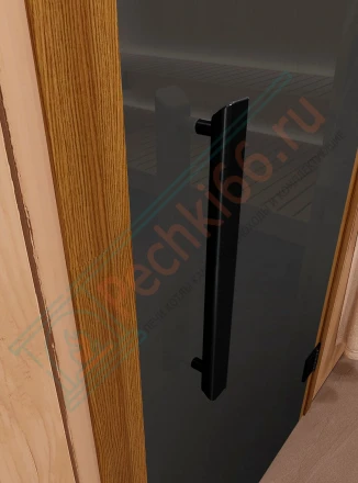 Стеклянная дверь для сауны и бани "Фаворит BLACK графит прозрачный" 180х70 по коробке (DoorWood)