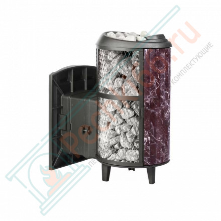 Печь банная «Атмосфера L» с комбинированной облицовкой «Россо Леванто» (ProMetall)