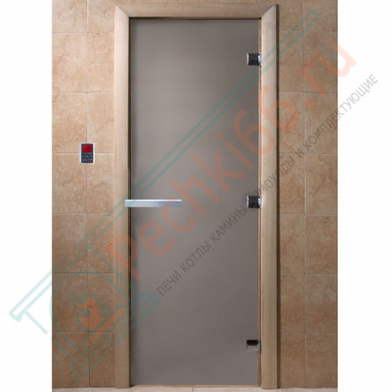 Дверь стеклянная для бани, сатин матовый, 2100х700 (DoorWood)