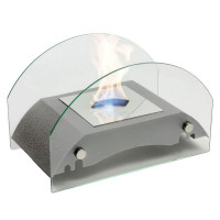 Биокамин настольный мост S, серебро (LuxFire)