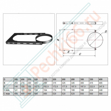 Элемент крепления на трубу с изол (AISI-304/0,5) d-120/200 (Дымок)