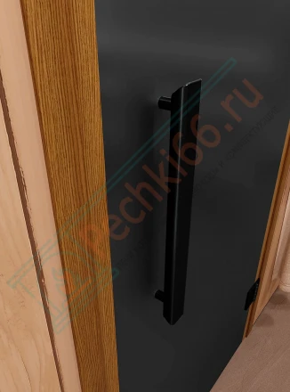 Стеклянная дверь для сауны и бани "Фаворит BLACK графит матовый" 1900х700 по коробке (DoorWood)