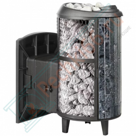 Печь для бани Атмосфера L+, усиленная каменка, комбинированная облицовка пироксенит (ProMetall)