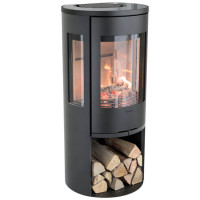 Печь-камин 556:2 Style, верх стекло, цвет черный (Contura)