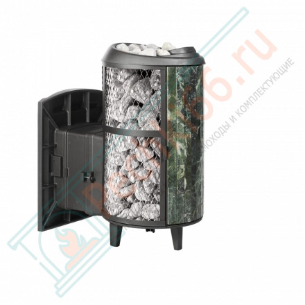 Печь для бани Атмосфера L+, усиленная каменка, комбинированная облицовка змеевик (ProMetall)