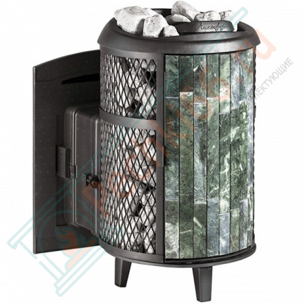 Печь для бани Атмосфера L+, усиленная каменка, комбинированная облицовка змеевик (ProMetall)