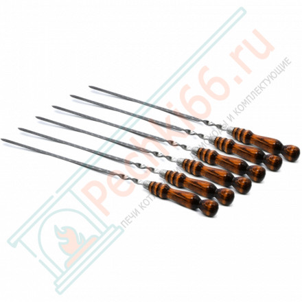 Комплект 6 шампуров из нерж. ст 3 мм. с д/р, (450х12х3 мм)