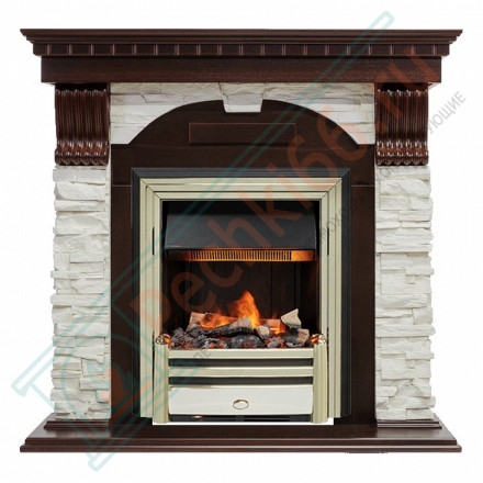 Электрокаминокомплект Dublin - Темный дуб / Сланец белый с очагом Cavendish