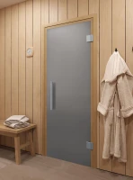 Стеклянная дверь для сауны и бани "Фаворит сатин" 1900х700 по коробке (DoorWood)