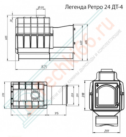 Чугунная печь для бани Легенда Ретро 24 ДТ-4С (Везувий)