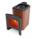 Печь для бани Гейзер Мини 2016 Inox Витра ЗК терракота (T.M.F) до 12 м3