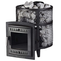 Печь для бани Атмосфера М+, усиленная каменка, сетка нержавейка (ProMetall)