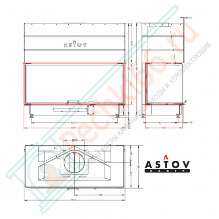 Каминная топка П3С 15057 (Астов)