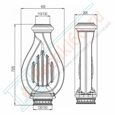 Дымоход конвектор d-130М-115М «Лира» черный (ProMetall)