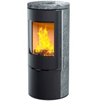 Печь-камин R1.0 K, в камне, на дровнике (Астов)